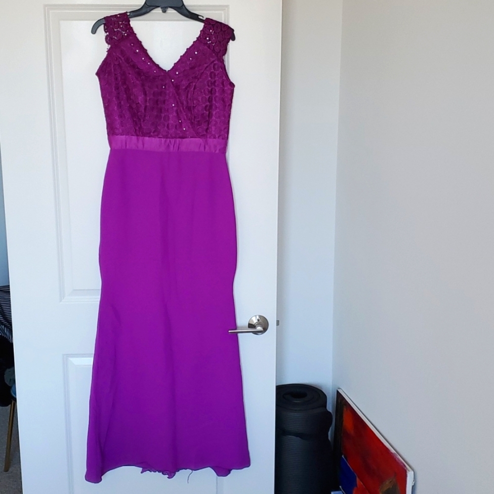 Purple lace insert dress